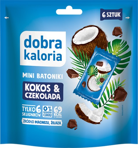 GOOD CALORIES MINI Tyčinky Kokos a čokoláda 102g | TYČINY BEZ CUKRU