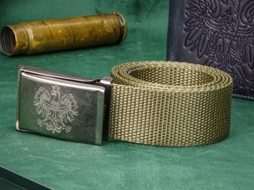 Khaki Military krátky kaki opasok na NOHAVICE 95cm