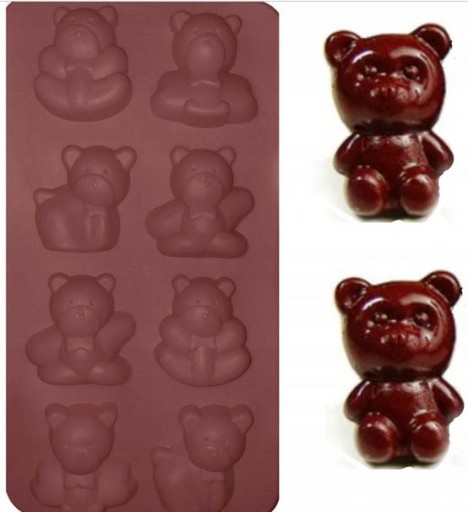 MEDVEĎ SILIKÓNOVÁ FORMOVAČKA NA PRALINKY ĽADOVÉ ŽELÉ ČOKOLÁDY MEDVEĎ