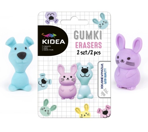 KIDEA GUMA ANIMALS ERASER 2 ks