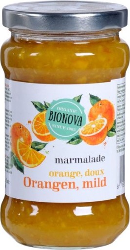 BIO POMARANČOVÁ marmeláda s trstinovým cukrom 40g ovocie / 100g 340g
