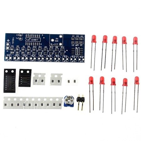 Súprava Flowing LED light - NE555+CD4017 DIY