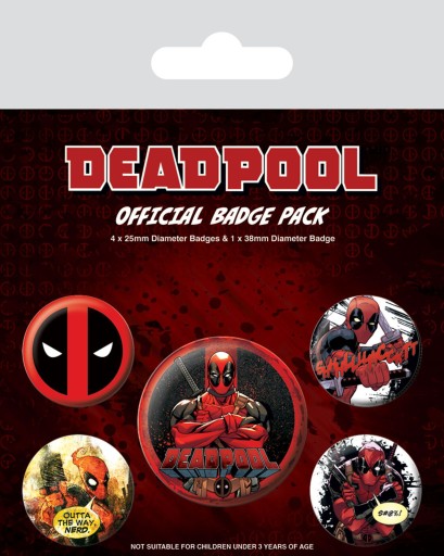 Špendlíky Deadpool Outta The Way, sada 5 kusov