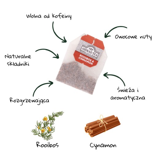 Ahmad Tea Rooibos a škoricový čajový nálev -20 tb