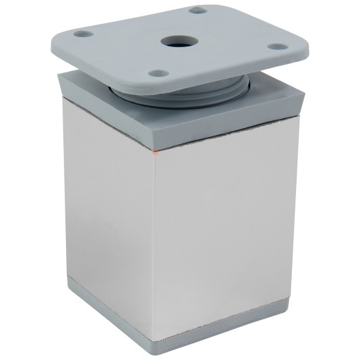 Noha Noha hranatá nábytková 40x40 H-50 Chrómová úprava +20mm - 4 ks