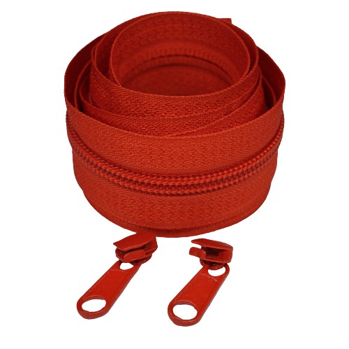 5mm páska na špirálový zips, červená, 1m, 2 jazdce