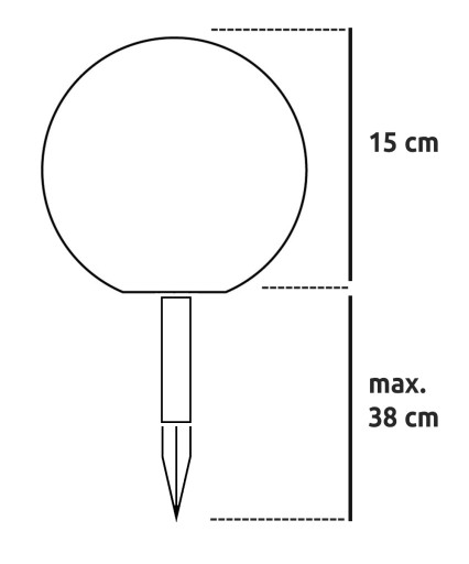 Záhradná lampa LED solárna guľa 15 cm, pozemná SuperLED