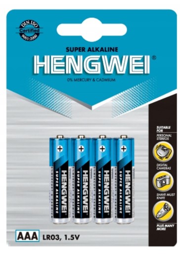 Alkalická batéria HENGWEI LR3 4ks/blister