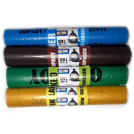 Vrecia na triedenie, papier, plast, sklo, 60L, 30 ks