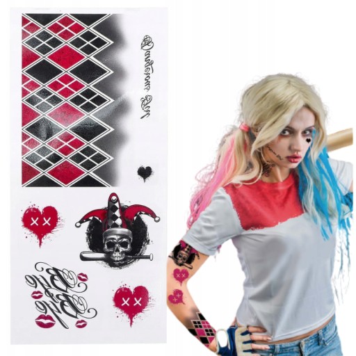 Odnímateľné tetovanie joker card heart halloween