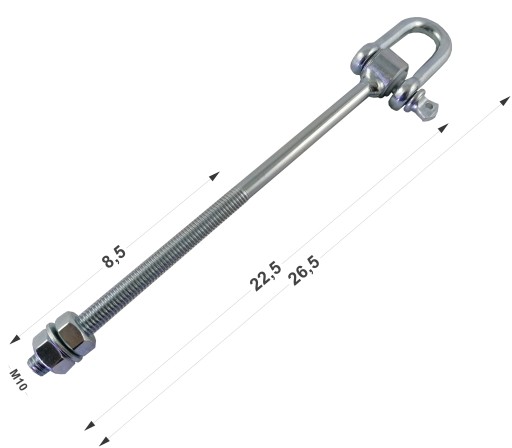 HÁČKOVÉ UPEVNENIE SHAKEL M10 270mm
