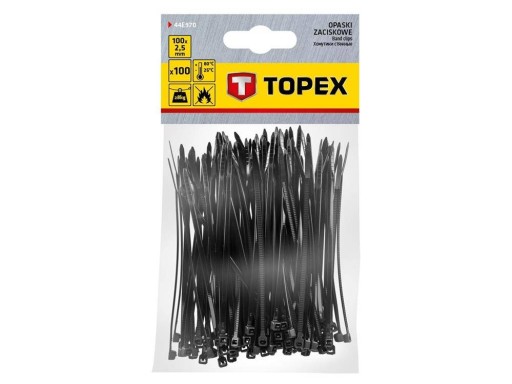 Zipsové pásky Topex káblové pásky 2,5 x 100 mm