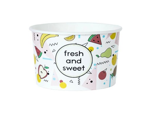POHÁRKY MISKY PAPIEROVÉ NÁDOBKY NA ZMRZLINU 160ml (25) ČERVENÝ PLAST