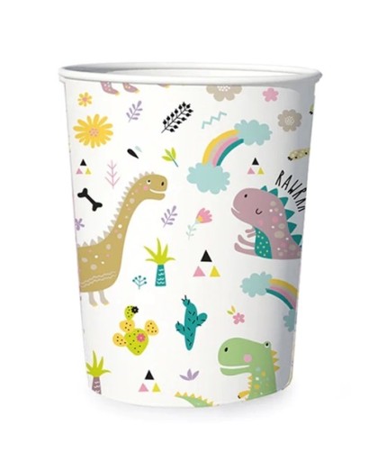DINO NARODENINOVÝ PAPIEROVÝ POHÁR DINOSAUR 6x