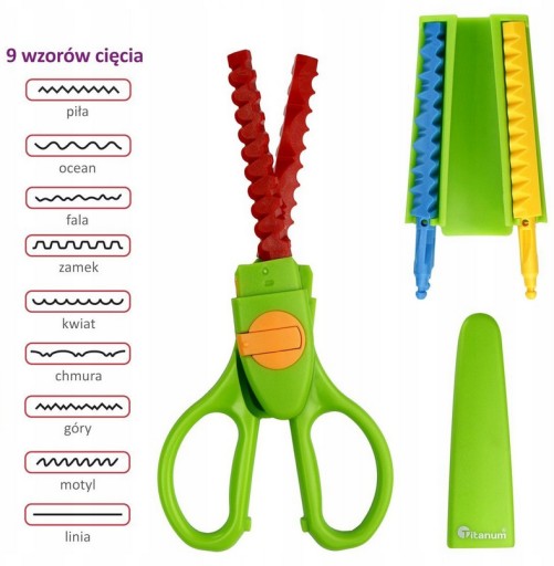 Ozdobné nožnice 16,5 cm 9 strihacích vzorov TITANUM CRAFT-FUN SERIES
