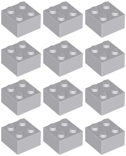 LEGO 3003 BRICK 2x2 svetlosivá LBG (15g) 12 ks.