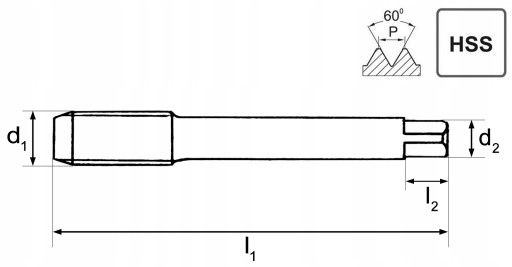 M16 RUČNÝ ZÁVIT M16x1 mm HSS DIN2181/1P