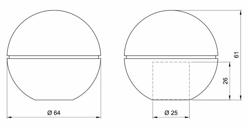 DEKORATÍVNA GUĽA R-23 NA RÚRU FI 25 MM CHROM