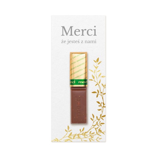 MERCI Osobná svadobná poďakovanie ZLATÁ 10 ks.
