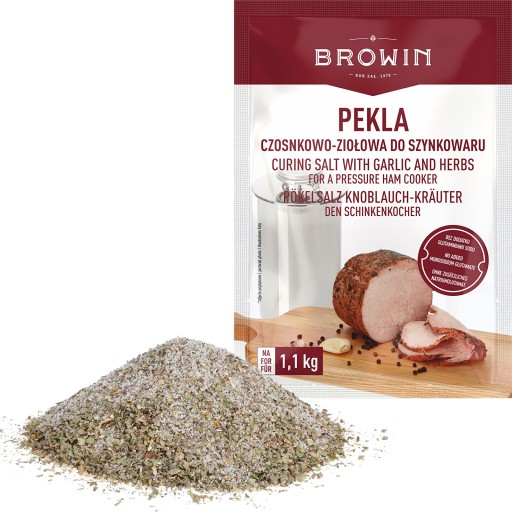 Cesnak a bylinková nakladacia soľ do šunkovaru 100g soľ