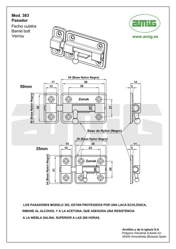 Bolt Bolt Chrómovaný Bolt Lock 38x34mm