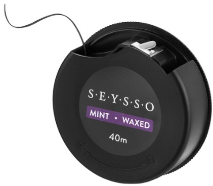 SEYSSO Uhlíková zubná niť s aktívnym uhlím, voskovaná, 40 m