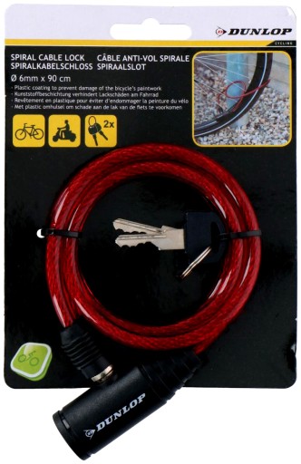 LOCK, SPIRAL LOCK, kábel DUNLOP BIKE MOTOR