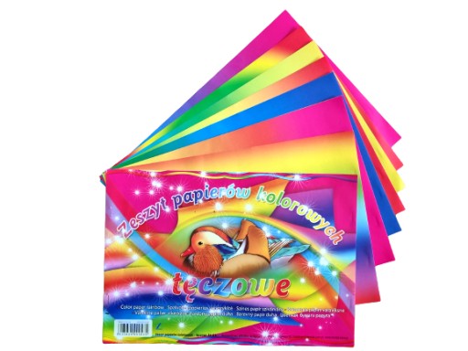 Farebný papier, výrez A4 8k RAINBOW Line