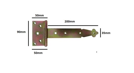 záves konštrukcie altánkových dverí 200mm, pozink