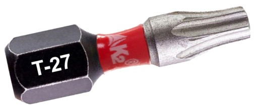 Nárazová špička bitov pre K2 Impact TX27 TORX T-27 S2 skrutkovač T-27 S2 25mm