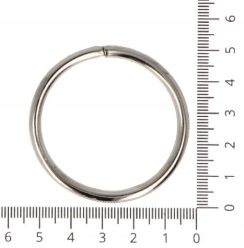 KOVOVÝ KOŽENÝ PRSTEŇ NA TAŠKU 4CM 40MM - NIKEL