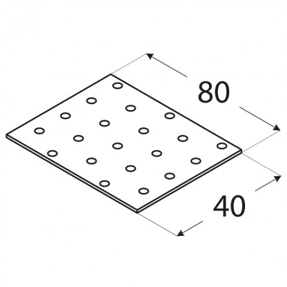 Perforovaný plech plochý konektor PP1 40x80 1 ks