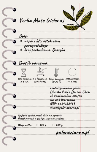 Yerba Mate Brasil Erva Mate zelená 200g