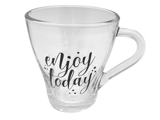 Florina Enjoy Today sklenený hrnček na kávu a čaj 250 ml