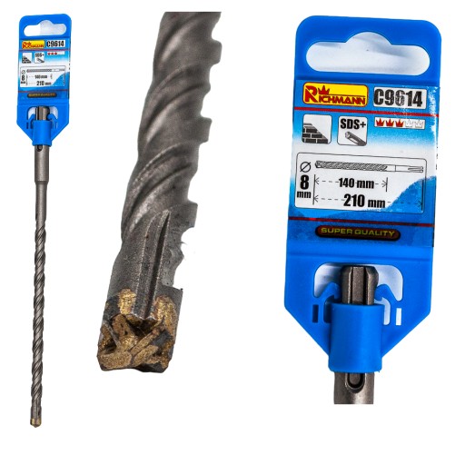VŔTAČKA DO BETÓNU 4 ČEPEĽOVÁ SDS PLUS 8x210 C9614