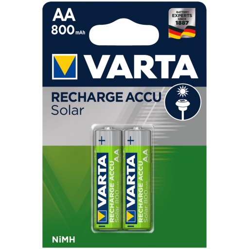 2x AA R6 800mAh NiMH 1,2V batéria Varta Solar