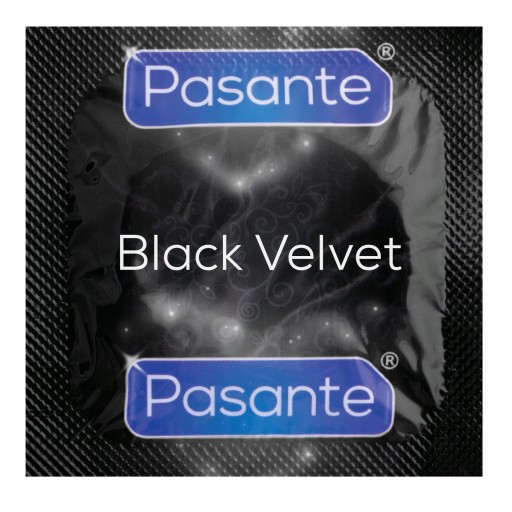 PASANTE BLACK VELVET kondómy čiernej farby, klasický sex, 10 ks.