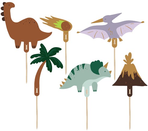 OZDOBENIE NÁDOBNÉ NÁDOBKY NA KOLÁČKY ZBERAČE TORTY DINOSAURY DINO 6KS