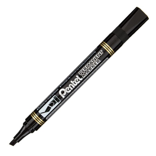 Permanentný popisovač Pentel N860, skosený - čierny