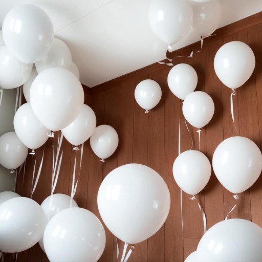 MATNÉ BIELY BALÓNY NARODENINOVÁ SVADBA BIELY BALÓN 13 cm SADA 50 ks
