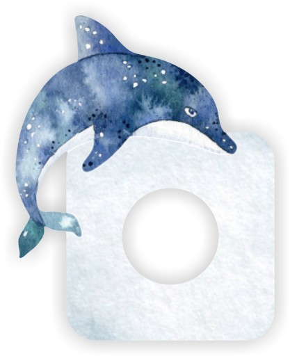 NÁLEPKA kontaktný vypínač Nálepka DOLPHIN ocean do dievčenskej detskej izby
