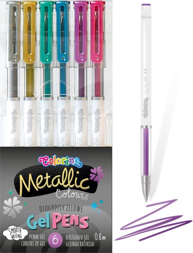 Kovové gélové perá Colorino Kids v 6 farbách