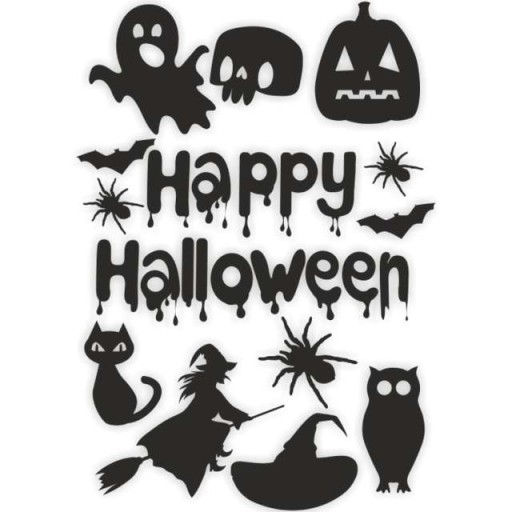 Fóliové NÁLEPKY HAPPY HALLOWEEN, čierny mix