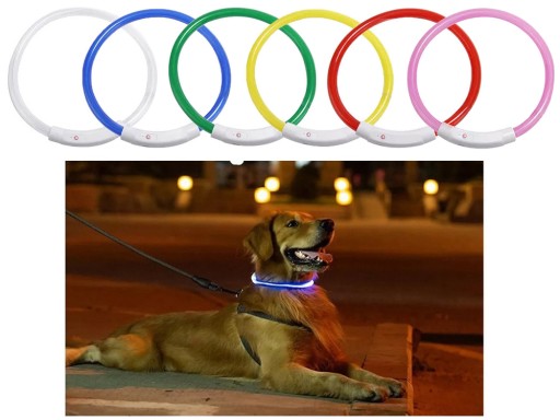 LED obojok pre psov a mačky, nastaviteľný cez USB
