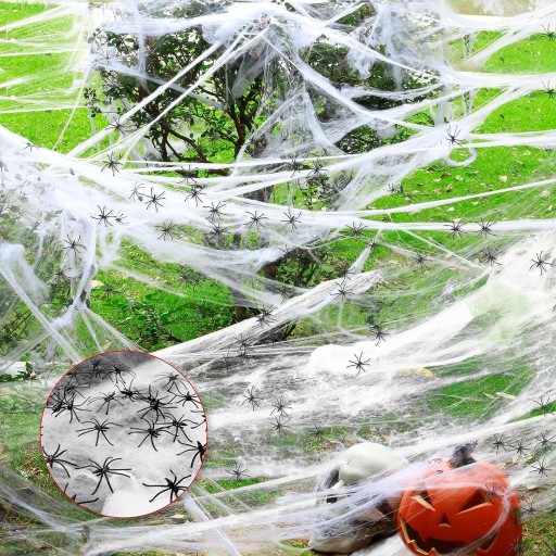 Veľká umelá ORIGINÁLNA biela pavučina na halloweenskeho svätého Ondreja