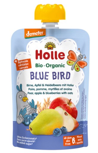 Holle Bio Blue Bird Mousse Hruška Čučoriedka Oat