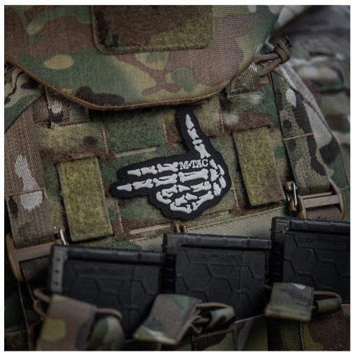 VELCRO GESTURE PATCH PISTCH PISTCH PISTCH GUN STREĽOVAČ NA SKELET M-TAC VÝŠIVKY FLUORESCENT