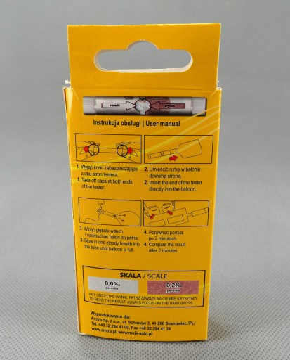 MY CAR - BREATHALIZER - JEDNORÁZOVÝ BREATHLAZER - 1 ks