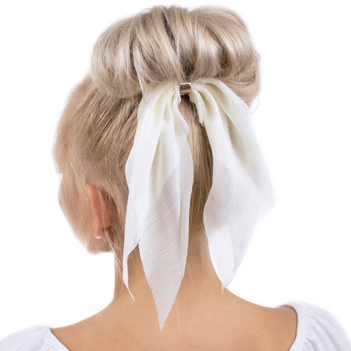 HAIR RUB, šatka s mašľou, scrunchies ECRU