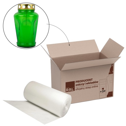Sviečka sypaná 18 cm Zelená DP20sL sklenená sypaná sviečka s uzáverom